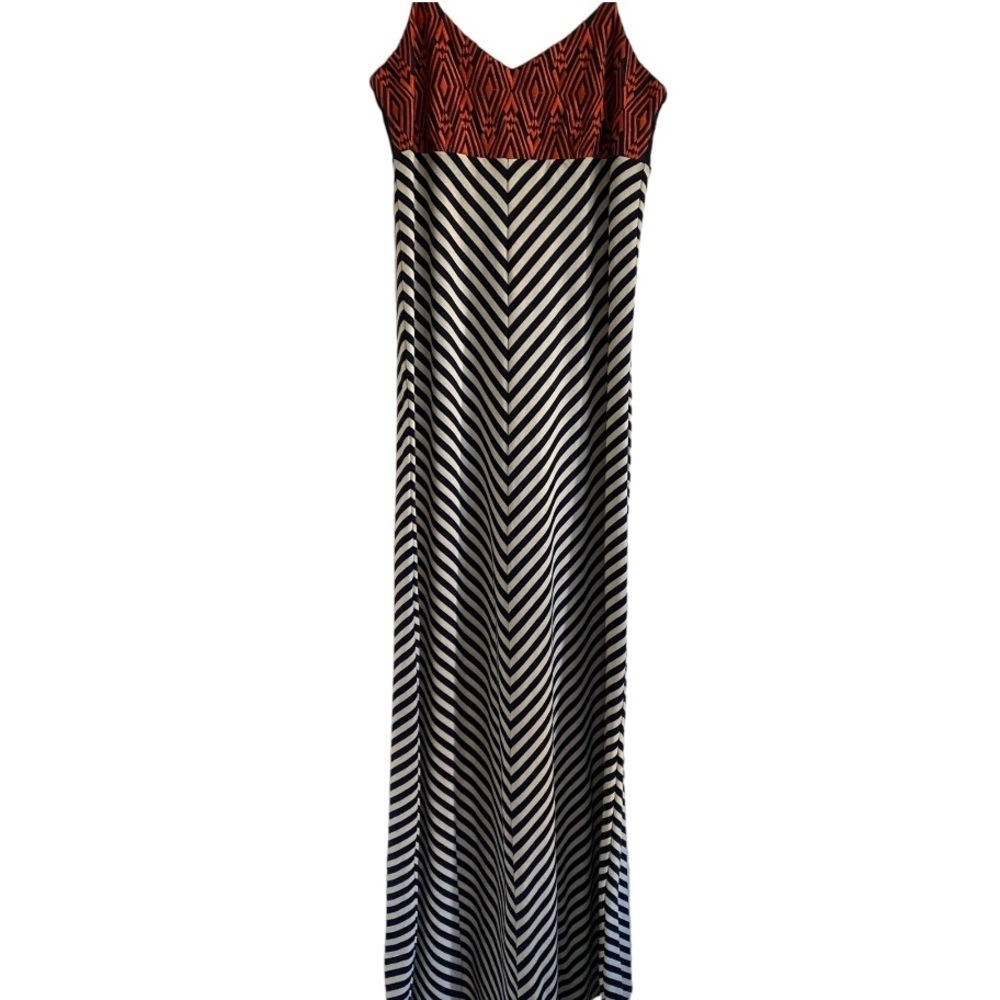 Anthropologie Red and Black Maxi Dress